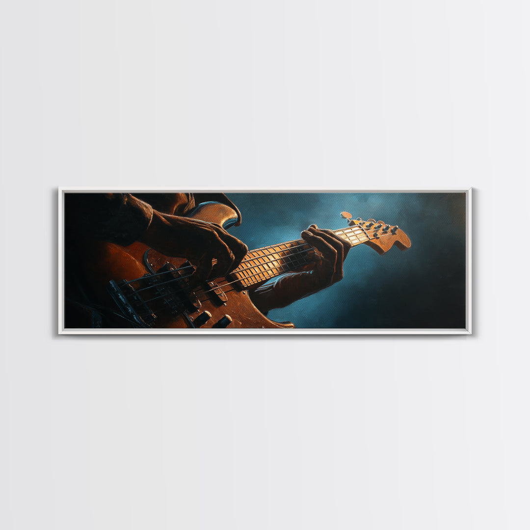Musician Hands on Guitar Strings Canvas Print, Recording Studio Art, Fine Art Print, Studio Decor, Abstract Art, Analog, RSA-3x1-31