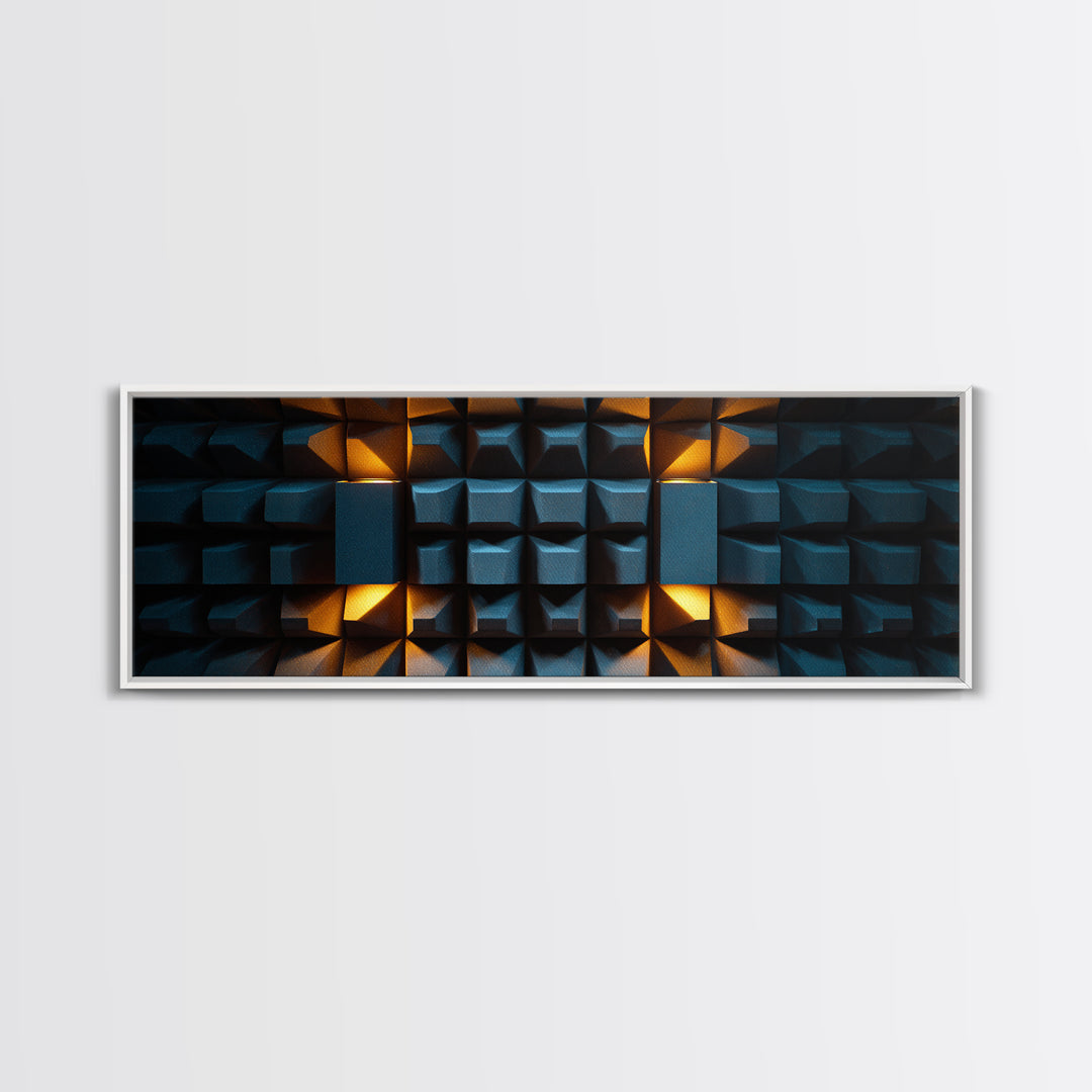 Sound Booth Foam Pattern Transformed into Design Canvas Print, Recording Studio Art, Music Print, Studio Decor, Analog, RSA-3x1-40