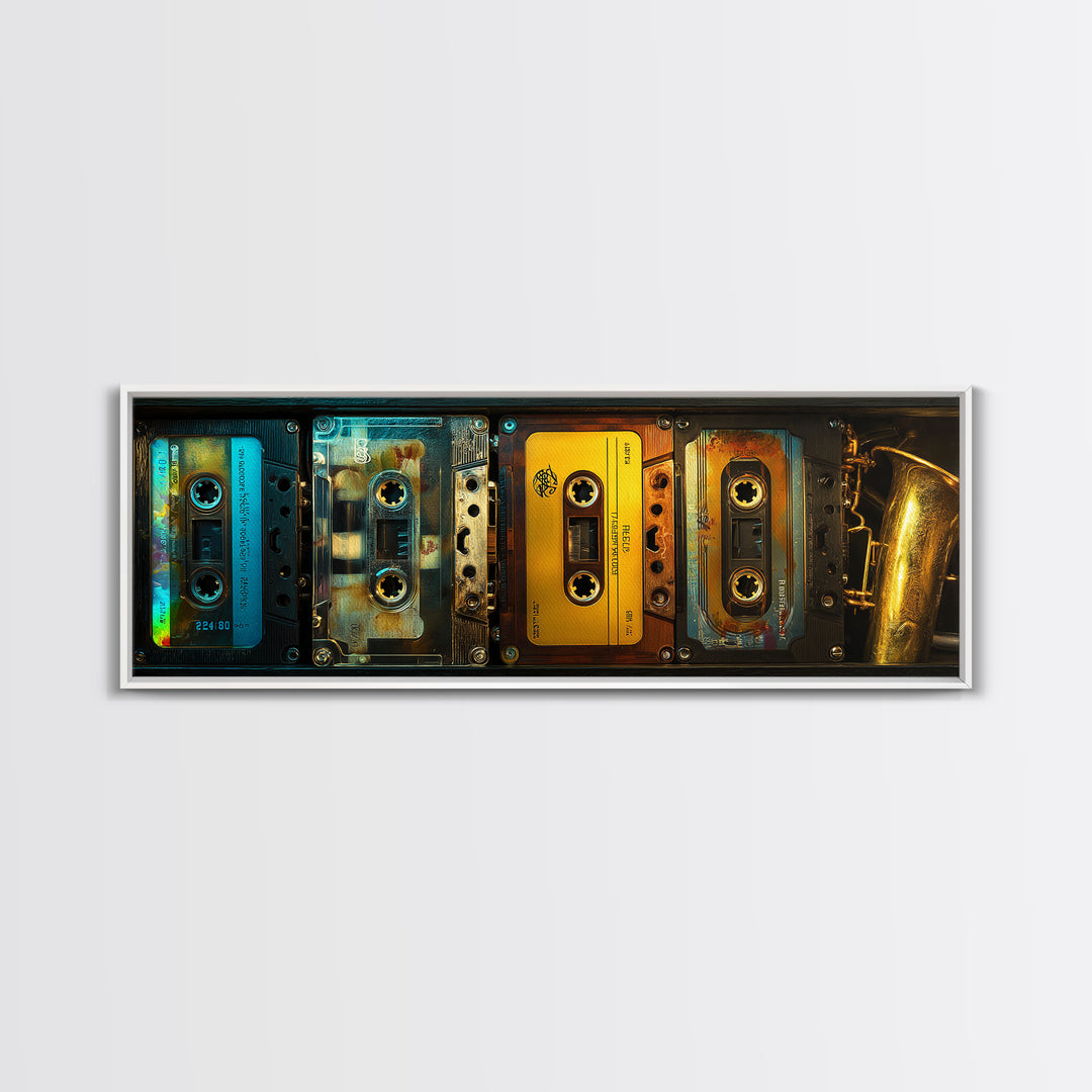 Retro Cassette Tape Canvas Print, Recording Studio Art, Modern Wall Art, Studio Decor, Fine Art, Analog, Music Decor, RSA-3x1-75