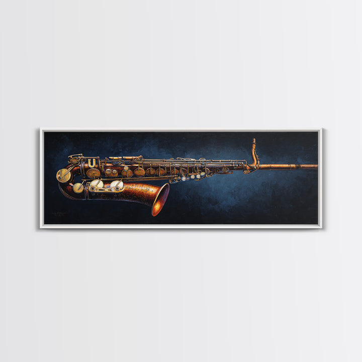 Brass Saxophone on Dark Velvet Canvas Print, Recording Studio Art, Wall Art, Studio Decor, Fine Art, Analog, Music Posters, RSA-3x1-80