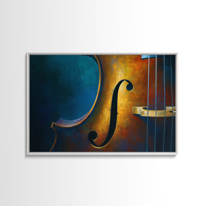 Cello Curve Closeup Framed Canvas Print, Recording Studio Art, Modern Wall Art, Studio Decor, Fine Art, Analog, Music Decor, RSA-3x2-24