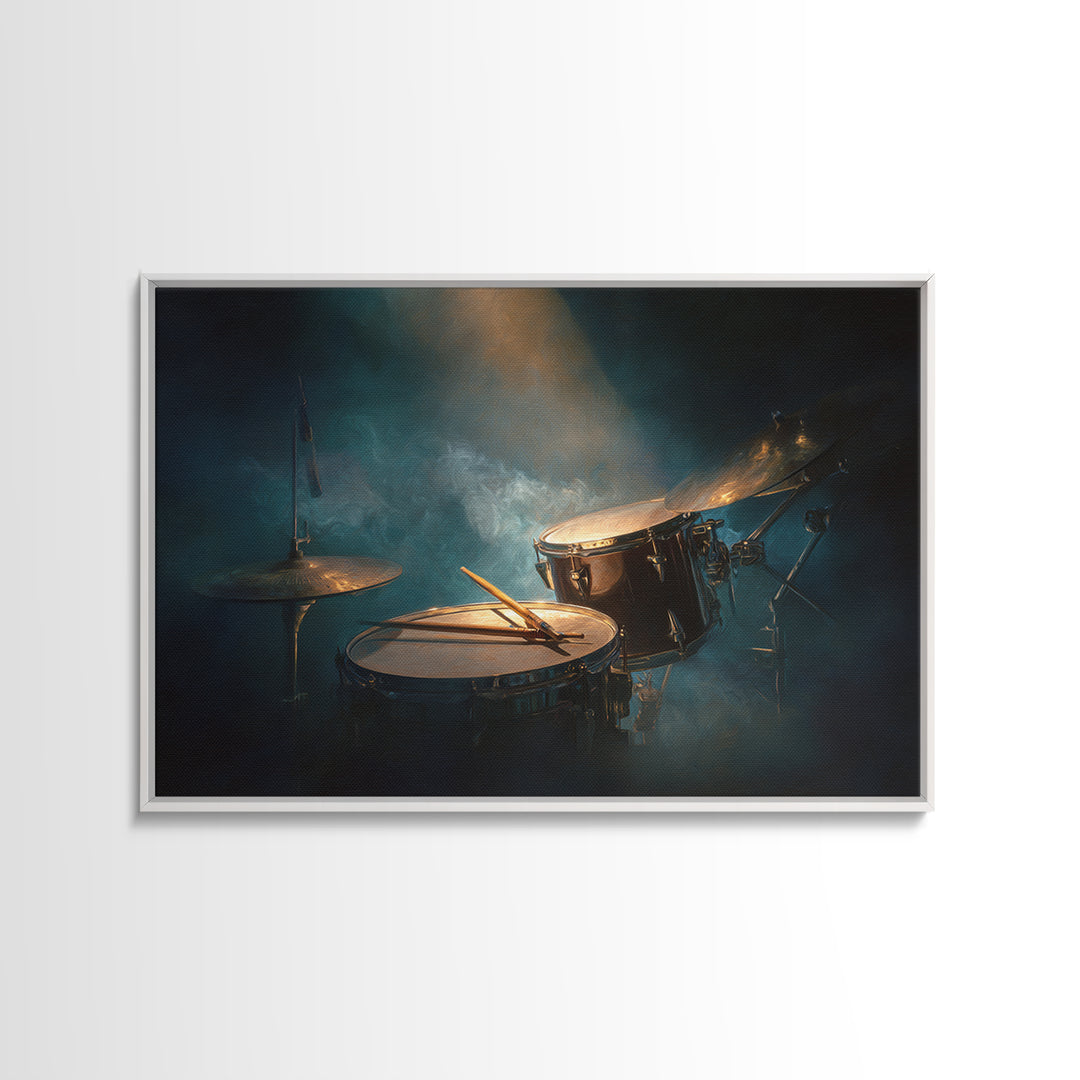Drumsticks Crossed over Snare Drum Canvas Print, Recording Studio Art, Wall Sculpture, Studio Decor, Fine Art, Analog, RSA-3x2-38