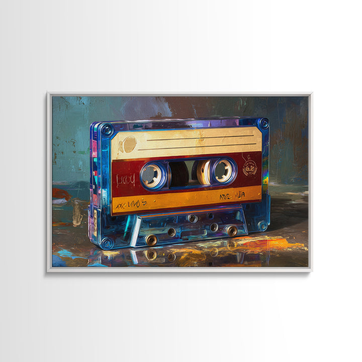 Retro Cassette Tape Framed Canvas Print, Recording Studio Art, Music Studio, Studio Decor, Fine Art, Analog, Modern Decor, RSA-3x2-39