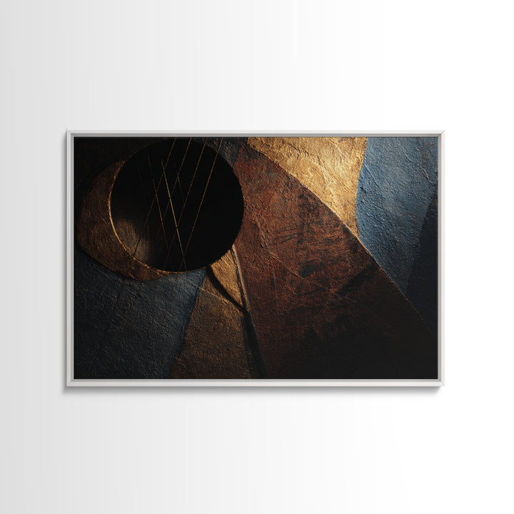Album Cover Abstract Without Readable Text Framed Canvas Print, Recording Studio Art, Music Poster, Studio Decor, Analog, RSA-3x2-50