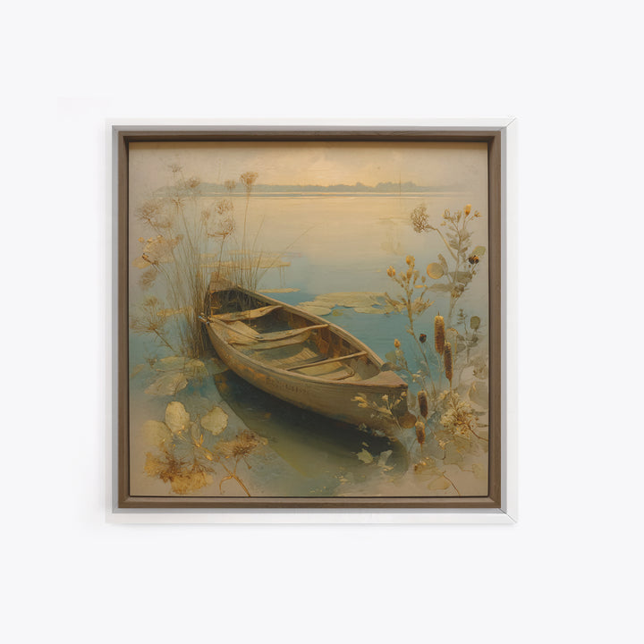 Winter Mountain Scene Framed Canvas Print, Rustic Art, Abstract Wall Art, Farmhouse Decor, Fine Art, Rustic, Landscape Art, RUS-1x1-47