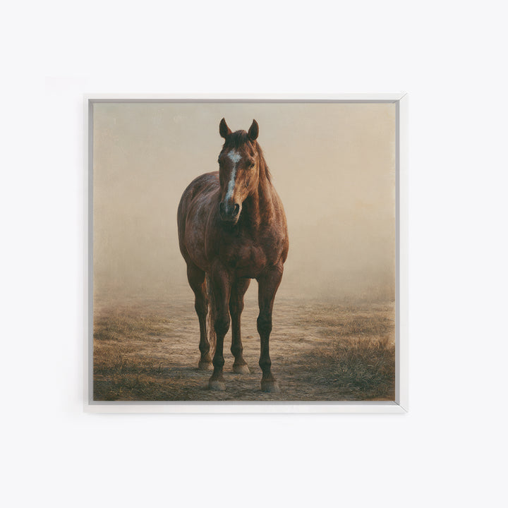 Brown Horse Portrait Canvas Print, Rustic Art, Room Decor, Farmhouse Decor, Fine Art, Rustic, Oil Painting, Digital Print, RUS-1x1-77