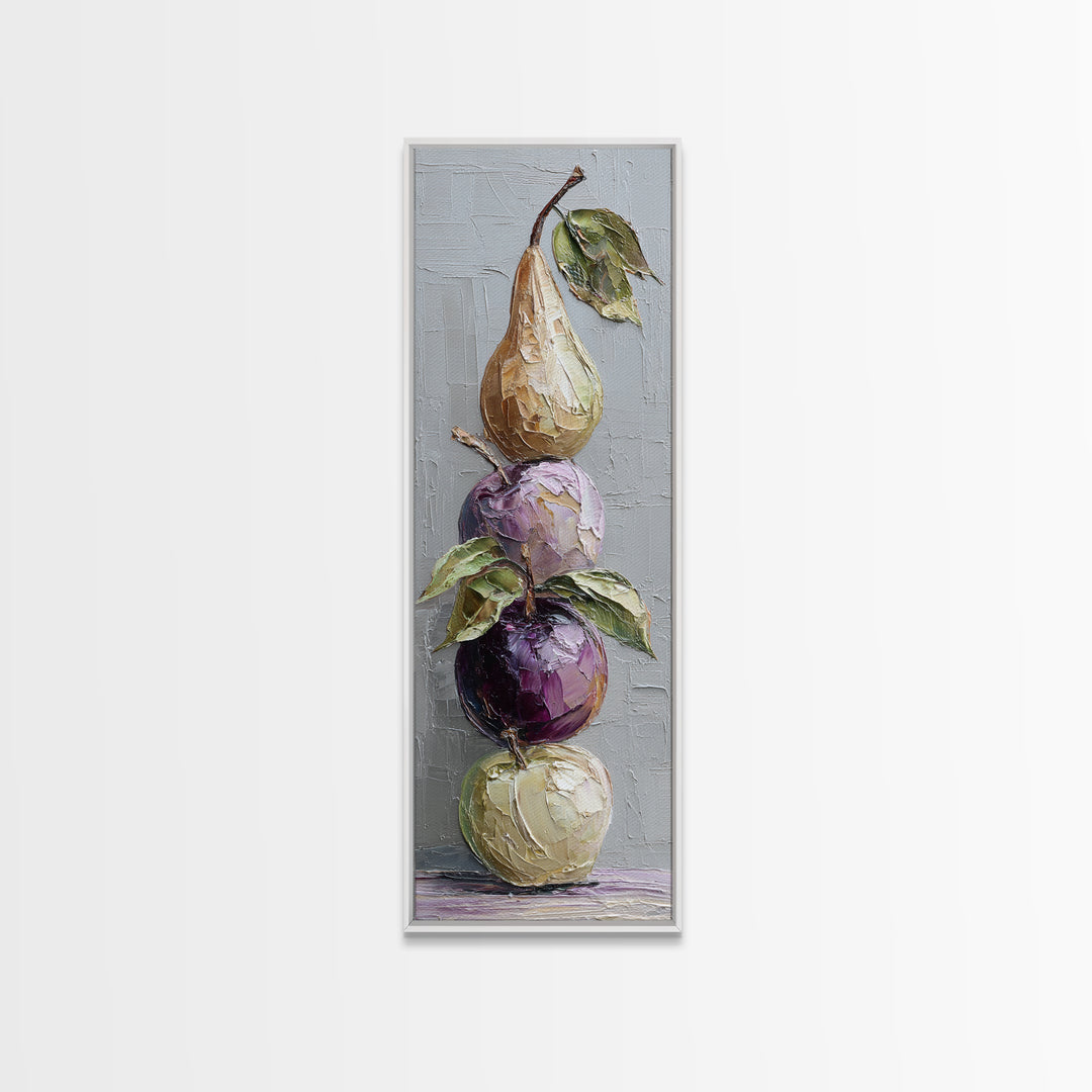 Rustic Pear and Apple Still Life Canvas Print, Rustic Art, Printable Art, Farmhouse Decor, Fine Art, Rustic, Farmhouse Wall Art, RUS-1x3-33