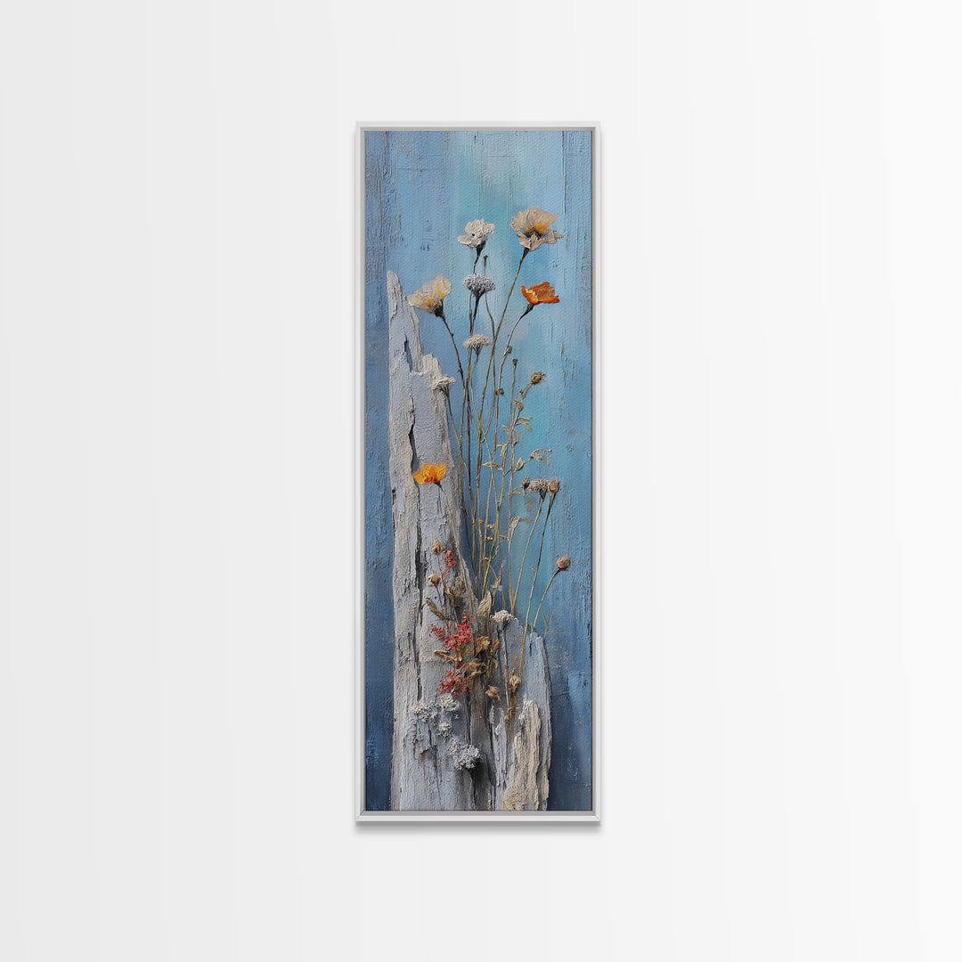Pheasant Feathers and Acorns Arrangement Framed Canvas Print, Rustic Art, Home Decor, Farmhouse Decor, Fine Art, Rustic, RUS-1x3-52
