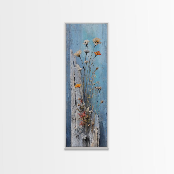 Pheasant Feathers and Acorns Arrangement Framed Canvas Print, Rustic Art, Home Decor, Farmhouse Decor, Fine Art, Rustic, RUS-1x3-52
