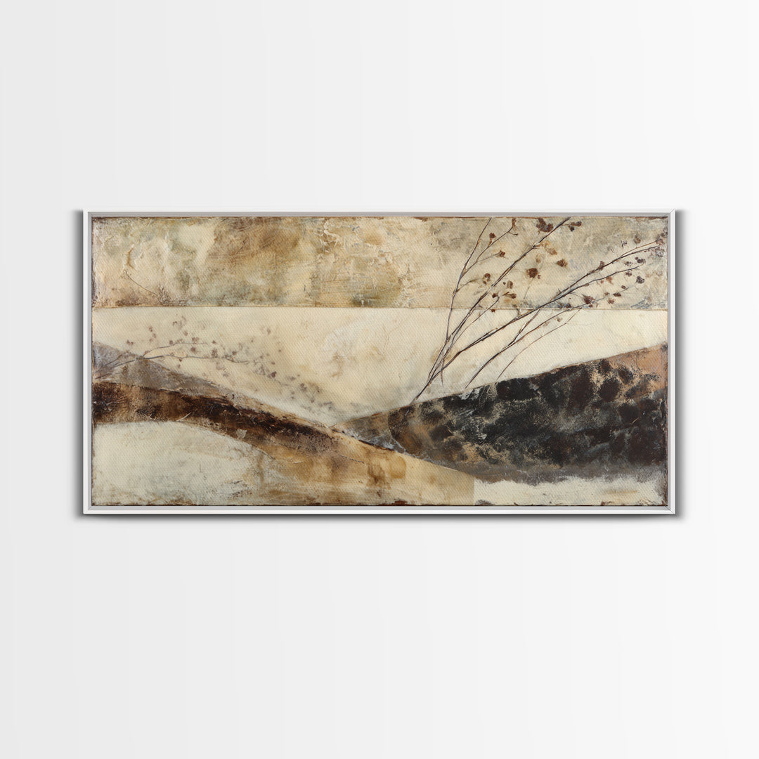 Trout Fishing Lure and River Stones Framed Canvas Print, Rustic Art, Luxury Decor, Farmhouse Decor, Fine Art, Rustic, RUS-2x1-10
