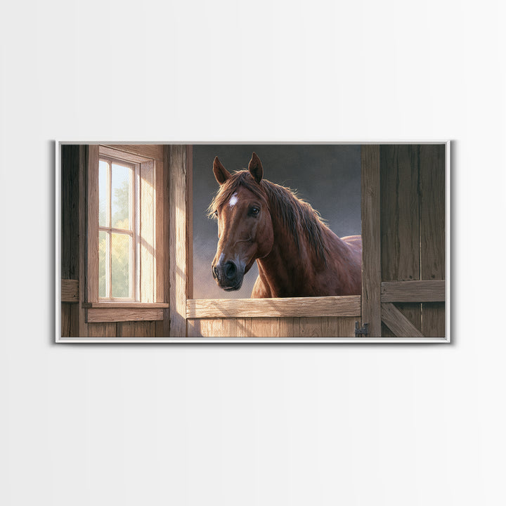 Brown Horse Portrait Canvas Print, Rustic Art, Printable Wall Art, Farmhouse Decor, Fine Art, Rustic, Wood Art, Modern Art, RUS-2x1-73
