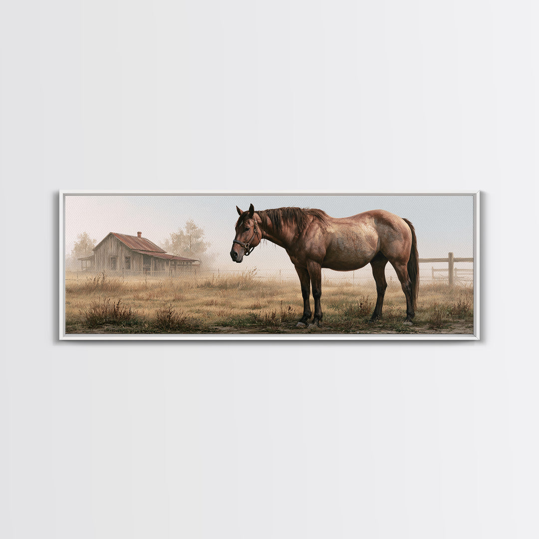 Brown Horse Portrait Canvas Print, Rustic Art, Gallery Wall Set, Farmhouse Decor, Fine Art, Rustic, Minimalist Decor, RUS-3x1-93