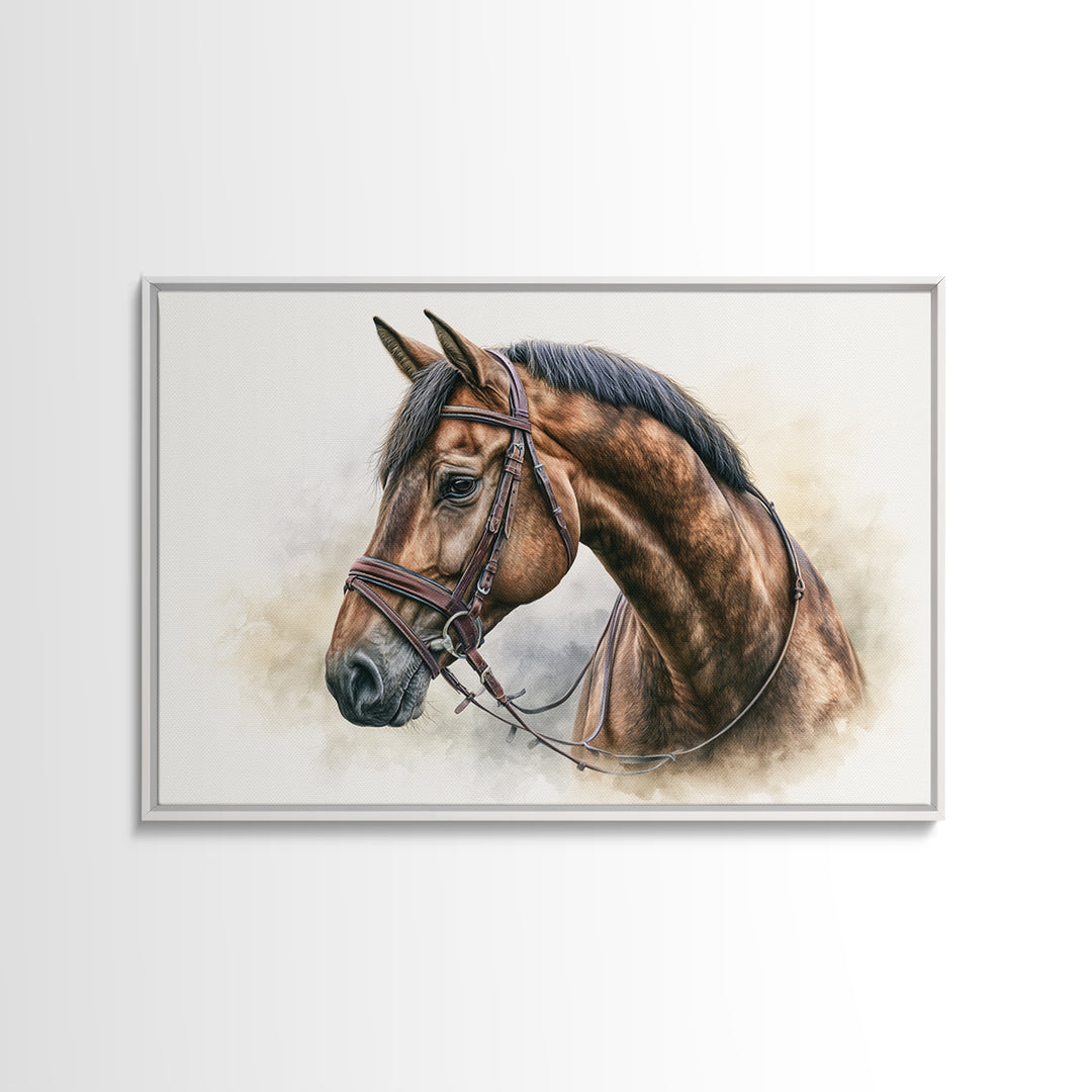 Brown Horse Portrait Canvas Print, Rustic Art, Modern Art, Farmhouse Decor, Fine Art, Rustic, Neutral Decor, Modern Decor, RUS-3x2-33