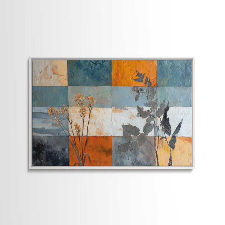 Cow Skull with Desert Flowers Framed Canvas Print, Rustic Art, Farmhouse Wall Art, Farmhouse Decor, Fine Art, Rustic, RUS-3x2-45