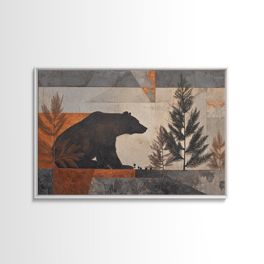 Buffalo Portrait with Western Texture Framed Canvas Print, Rustic Art, Boho Wall Art, Farmhouse Decor, Fine Art, Rustic, RUS-3x2-74