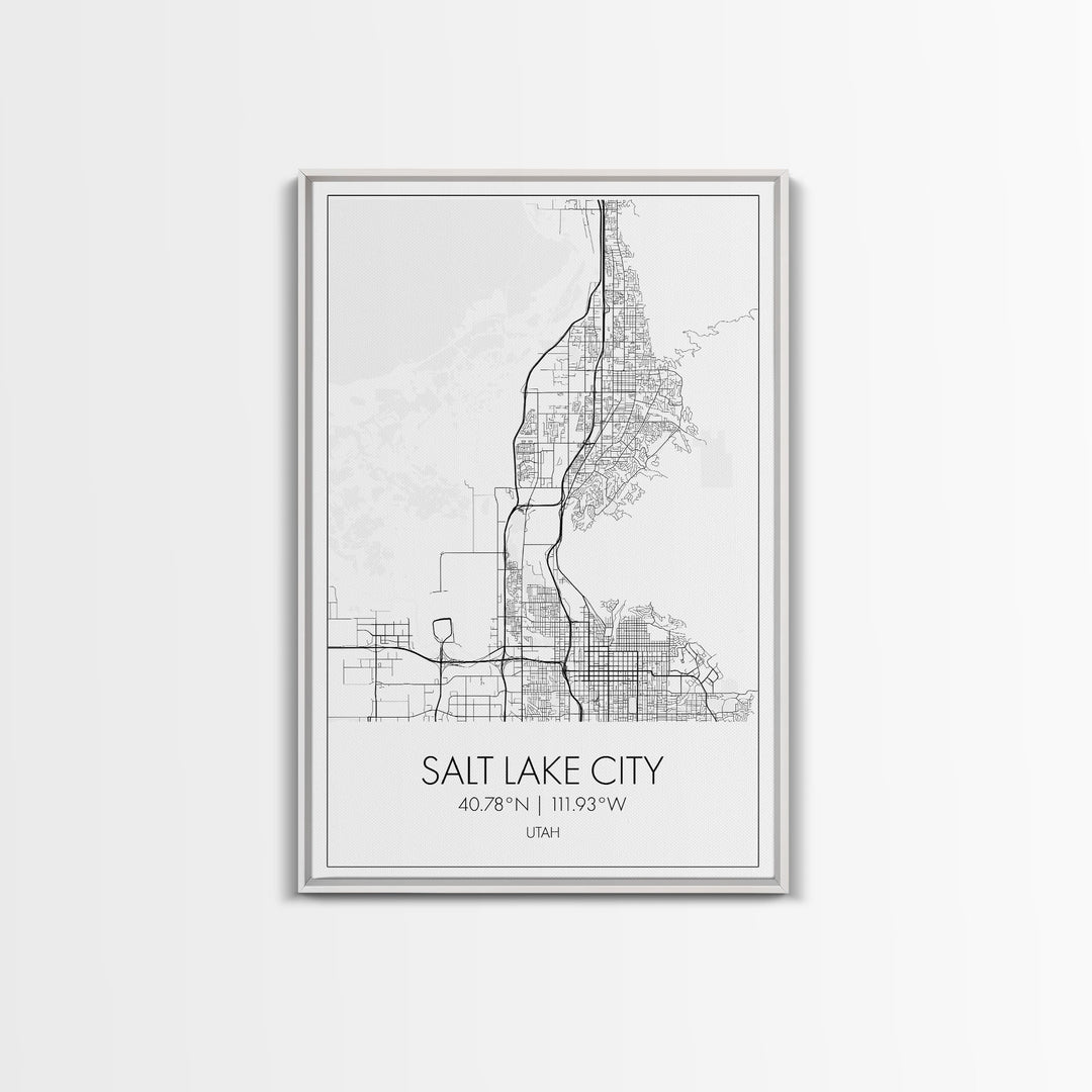 Salt Lake City Street Map, Utah Map, City Map Art, Minimalist Art, Wall Art, Canvas Print, Home Décor Wall Art, Friendship Gift, Travel Art
