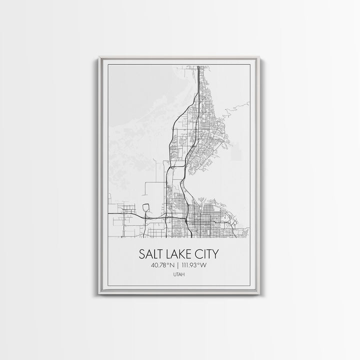 Salt Lake City Street Map, Utah Map, City Map Art, Minimalist Art, Wall Art, Canvas Print, Home Décor Wall Art, Friendship Gift, Travel Art