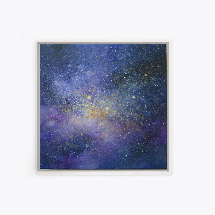 Distant Star Cluster Framed Canvas Print, Space Art, Digital Art, Spa Decor, Serenity, Modern Wall Art, Living Room Wall Art, SAR-1x1-44