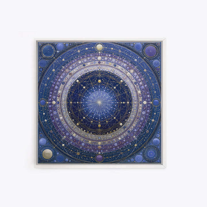 Planetary Rings Made of Ice and Light Canvas Print, Space Art, Boho Decor, Spa Decor, Fine Art, Serenity, Painting, Posters, SAR-1x1-90