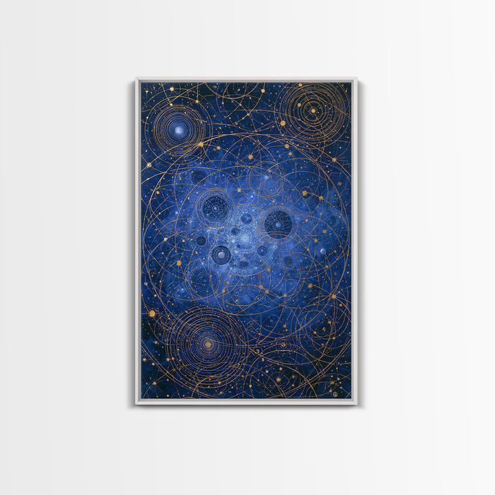 Distant Star Cluster Framed Canvas Print, Space Art, Digital Wall Art, Spa Decor, Fine Art, Serenity, Abstract Painting, SAR-2x3-100