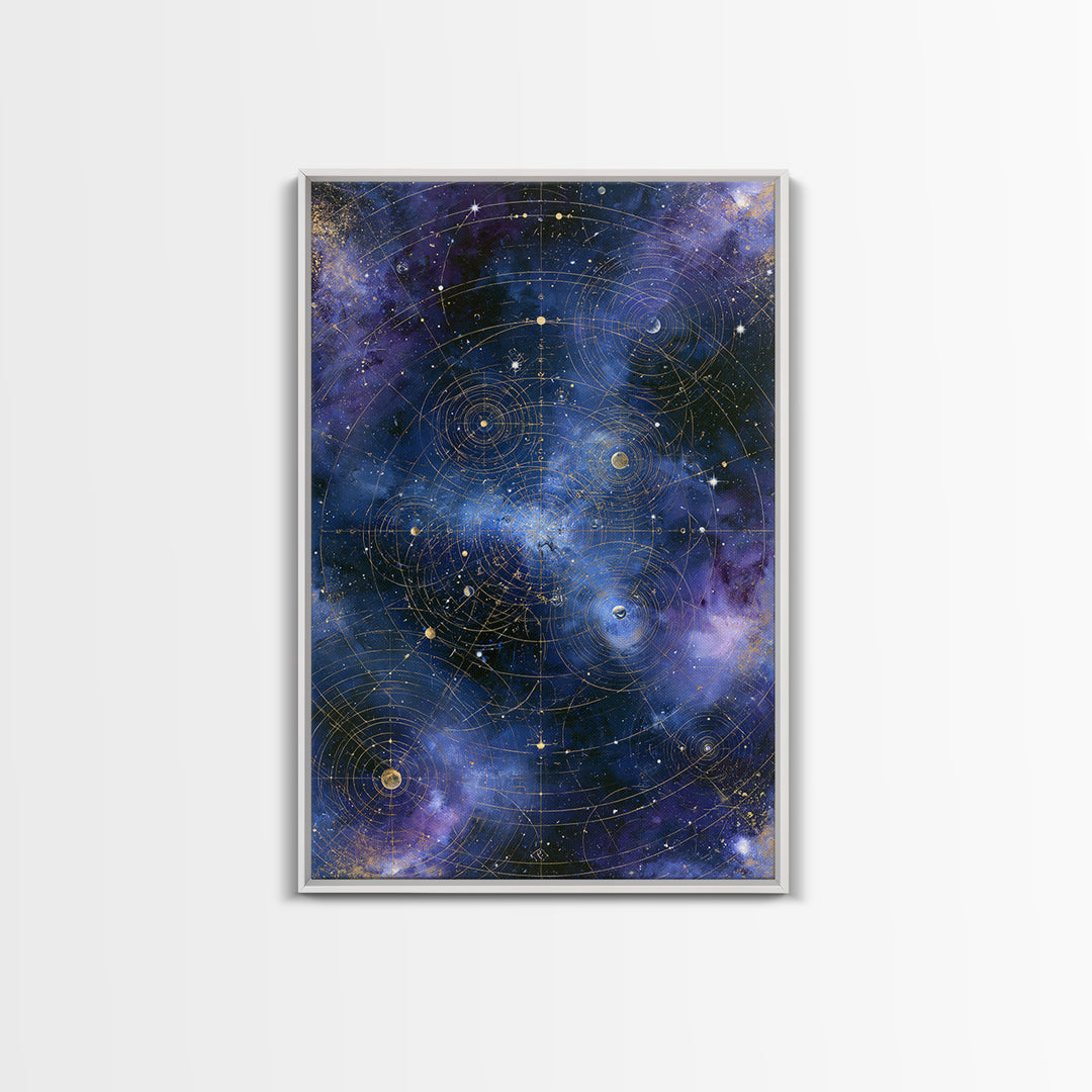 Distant Star Cluster Framed Canvas Print, Space Art, Room Decor, Spa Decor, Serenity, Printable Art, Abstract Wall Art, SAR-2x3-4
