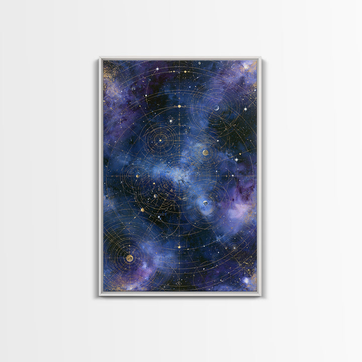 Distant Star Cluster Framed Canvas Print, Space Art, Room Decor, Spa Decor, Serenity, Printable Art, Abstract Wall Art, SAR-2x3-4