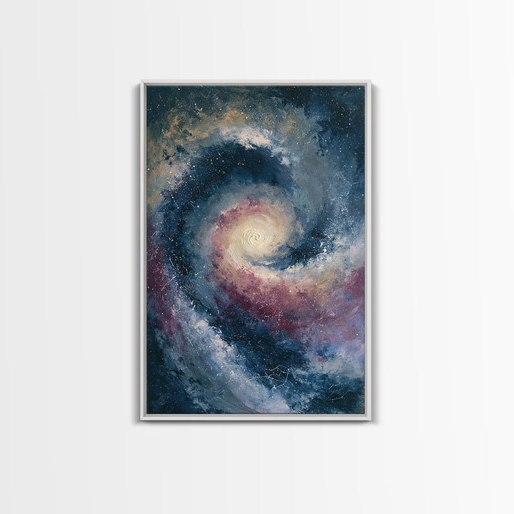 Galaxy Spiral in Jewel Tone Paint Canvas Print, Space Art, Custom Art, Spa Decor, Fine Art, Serenity, Contemporary Art, SAR-2x3-71