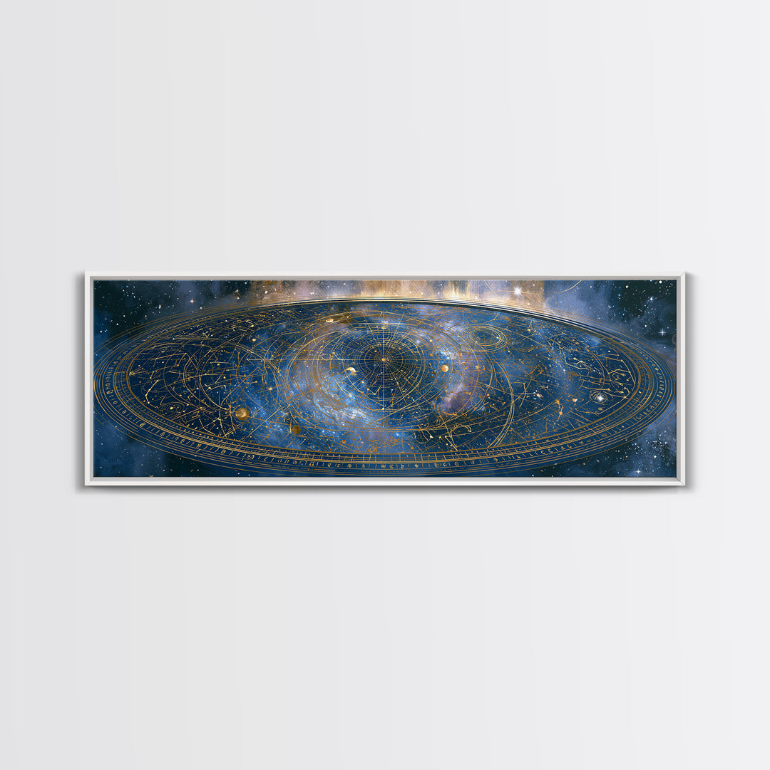 Star Map with Gold Constellation Lines Canvas Print, Space Art, Art Print, Spa Decor, Abstract Art, Serenity, Modern Wall Art, SAR-3x1-30