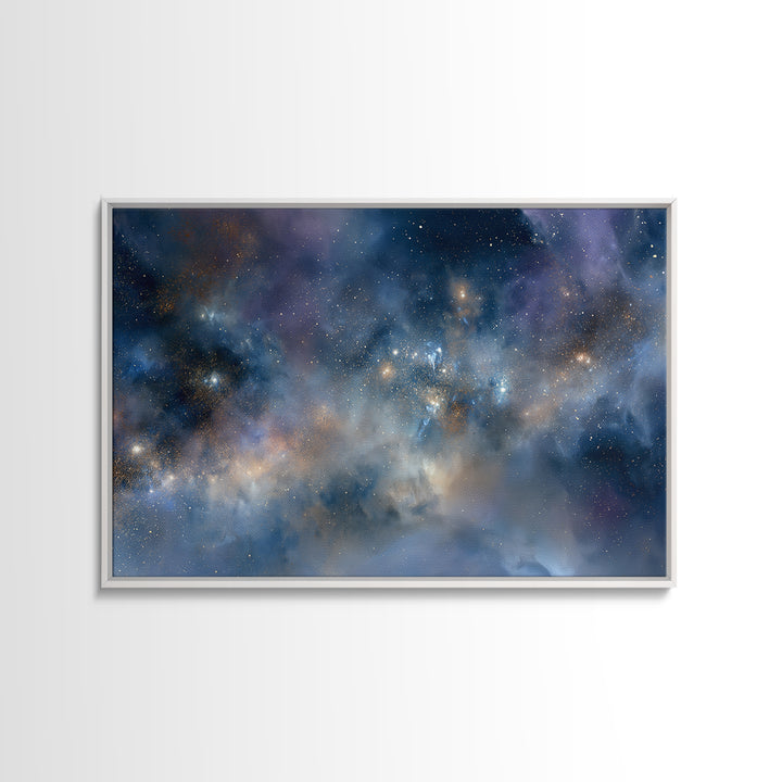Distant Star Cluster Framed Canvas Print, Space Art, Statement Artwork, Spa Decor, Fine Art, Serenity, Wall Decor, Painting, SAR-3x2-24