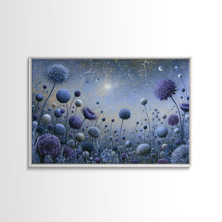 Cosmic Garden with Planets as Flowers Framed Canvas Print, Space Art, Luxury Decor, Spa Decor, Fine Art, Serenity, Room Decor, SAR-3x2-41