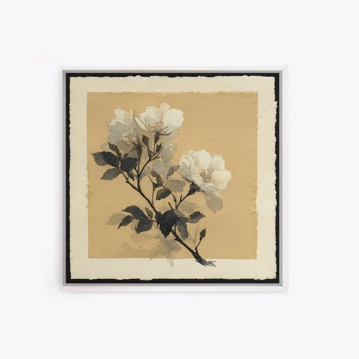 Nordic Folk Bird Framed Canvas Print, Scandinavian Art, Canvas Art, Living Room Decor, Fine Art, Nordic, Floral Wall Art, SCA-1x1-11