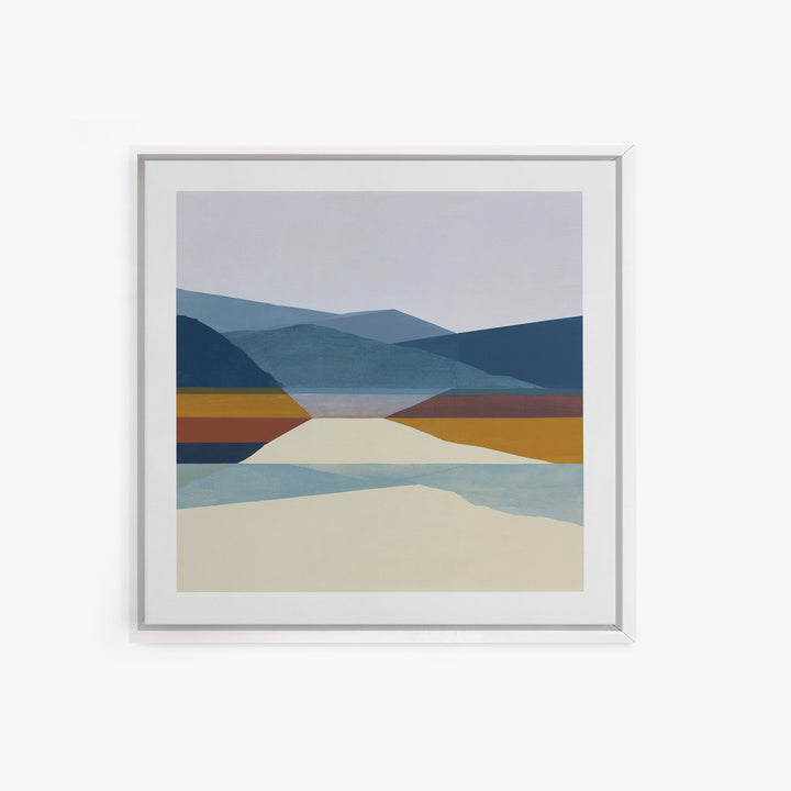 Minimal Fjord Landscape Canvas Print, Scandinavian Art, Neutral Decor, Living Room Decor, Fine Art, Nordic, Wall Decor, SCA-1x1-26