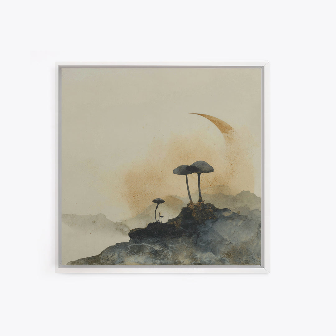 Reindeer Silhouette in Snowy Landscape Canvas Print, Scandinavian Art, Modern Decor, Living Room Decor, Fine Art, Nordic, SCA-1x1-30