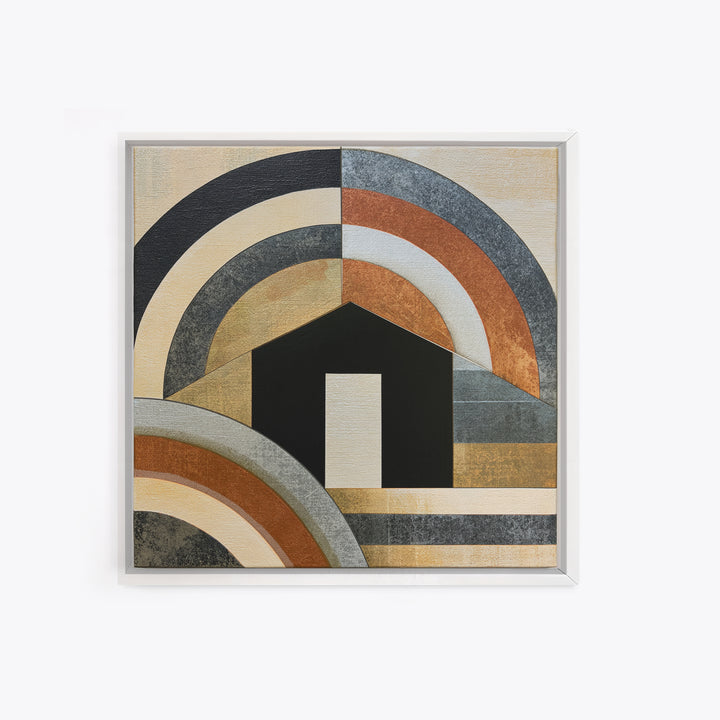 Simple Black House Shape Canvas Print, Scandinavian Art, Boho Wall Art, Living Room Decor, Abstract Art, Nordic, Modern Decor, SCA-1x1-31