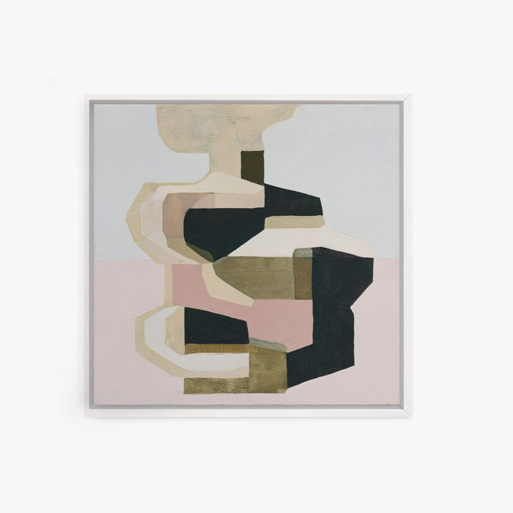Winter Cabin Smoke Framed Canvas Print, Scandinavian Art, Scandinavian, Living Room Decor, Abstract Art, Nordic, Wall Art, SCA-1x1-42