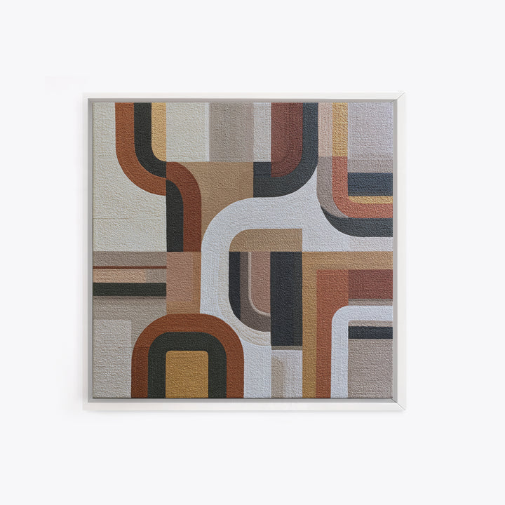 Soft Wool Texture Abstract Framed Canvas Print, Scandinavian Art, Boho Wall Decor, Living Room Decor, Fine Art, Nordic, SCA-1x1-43