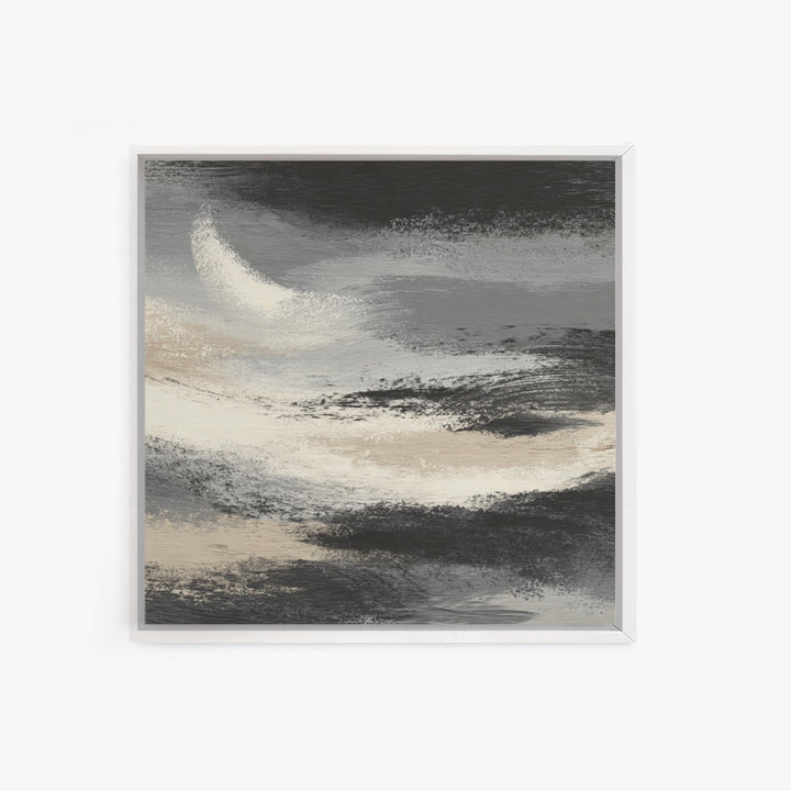 Herringbone Monochrome Pattern Framed Canvas Print, Scandinavian Art, Gallery Decor, Living Room Decor, Fine Art, Nordic, SCA-1x1-70