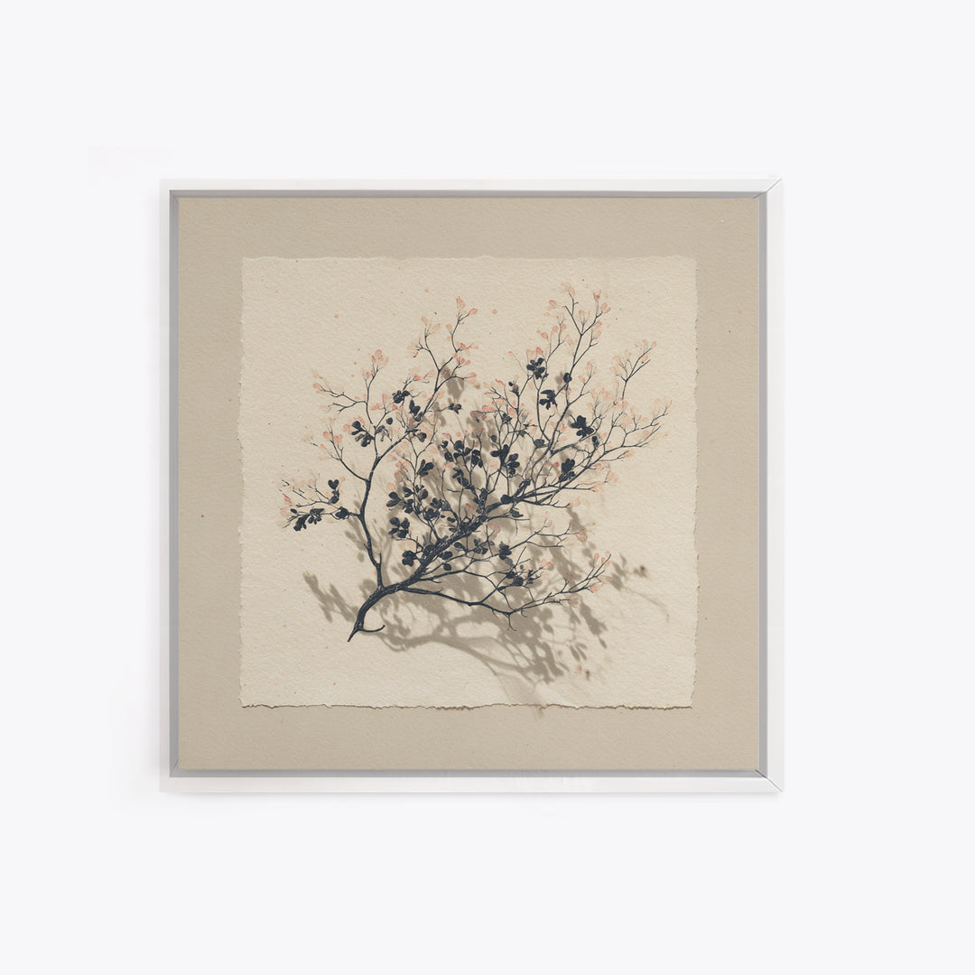 Quiet Coastal Rocks and Gray Sea Framed Canvas Print, Scandinavian Art, Scandinavian, Living Room Decor, Fine Art, Nordic, SCA-1x1-71