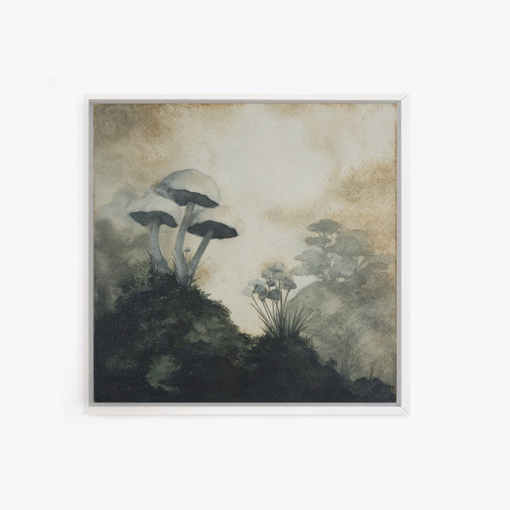 Reindeer Silhouette in Snowy Landscape Canvas Print, Scandinavian Art, Living Room Decor, Nordic, Printable Art, SCA-1x1-78