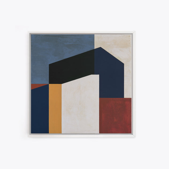 Simple Black House Shape Framed Canvas Print, Scandinavian Art, Room Decor, Living Room Decor, Nordic, Mid Century Modern, SCA-1x1-79