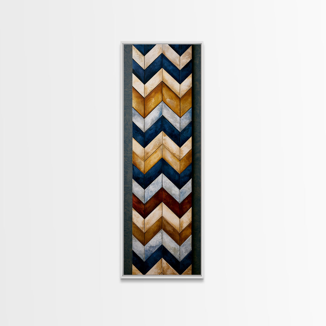 Herringbone Monochrome Pattern Canvas Print, Scandinavian Art, Modern Art, Living Room Decor, Fine Art, Nordic, SCA-1x3-10