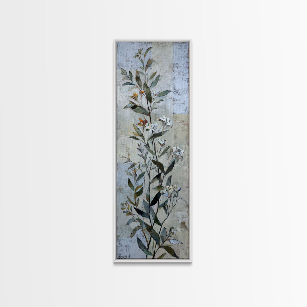 Pale Oak Botanical Line Drawing Canvas Print, Scandinavian Art, Christmas Decor, Living Room Decor, Fine Art, Nordic, SCA-1x3-17