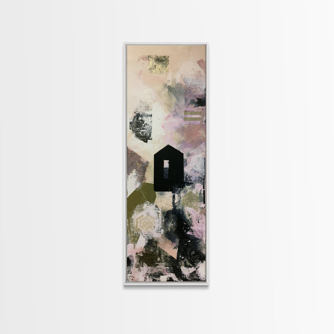 Simple Black House Shape Canvas Print, Scandinavian Art, Modern Art, Living Room Decor, Abstract Art, Nordic, Contemporary Art, SCA-1x3-43