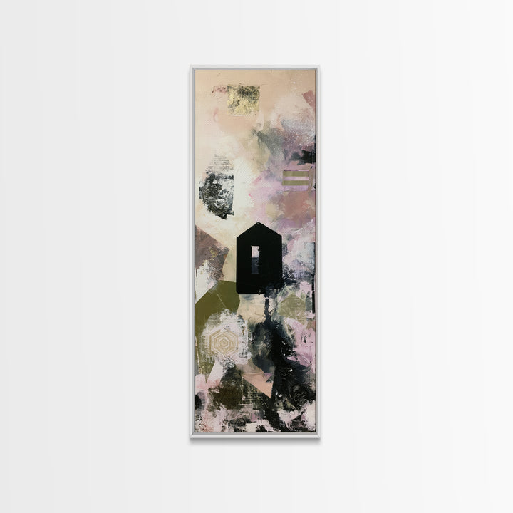 Simple Black House Shape Canvas Print, Scandinavian Art, Modern Art, Living Room Decor, Abstract Art, Nordic, Contemporary Art, SCA-1x3-43