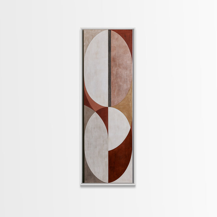 Abstract Arch Shapes Framed Canvas Print, Scandinavian Art, Textured Painting, Living Room Decor, Abstract Art, Nordic, SCA-1x3-50