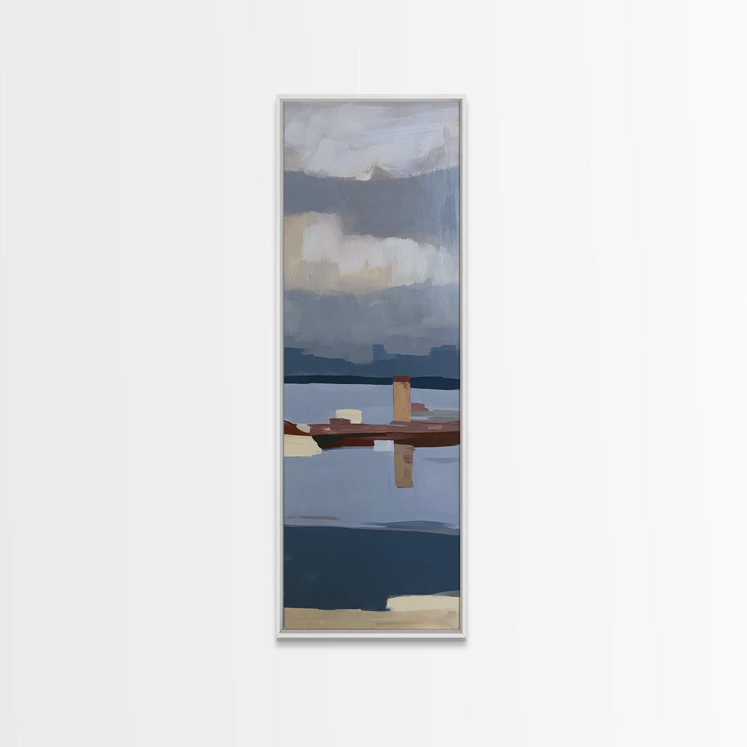 Calm Lake Dock Canvas Print, Scandinavian Art, Luxury Decor, Living Room Decor, Fine Art, Nordic, Printable Wall Art, SCA-1x3-51