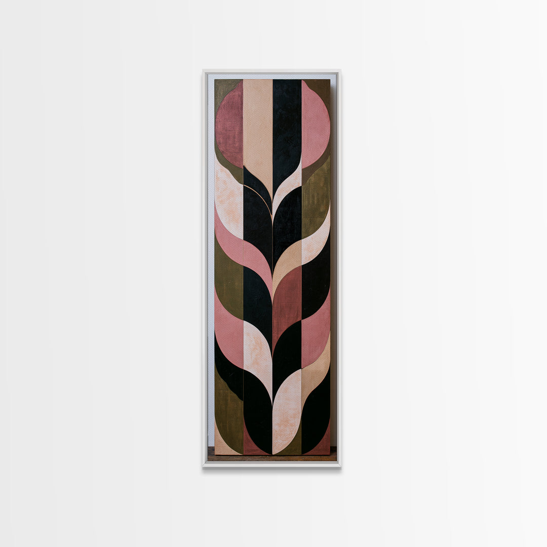 Scandinavian Textile Pattern Framed Canvas Print, Scandinavian Art, Living Room Decor, Fine Art, Nordic, Gallery Decor, SCA-1x3-52