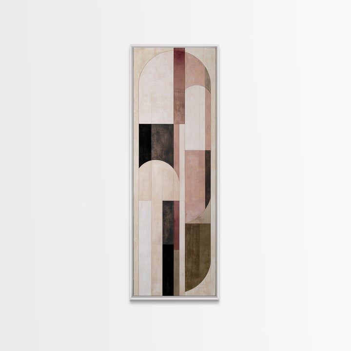 Abstract Arch Shapes Framed Canvas Print, Scandinavian Art, Textured Painting, Living Room Decor, Abstract Art, Nordic, SCA-1x3-74