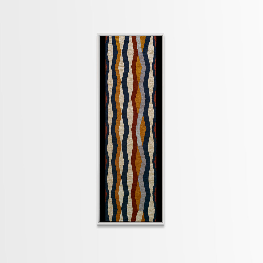 Scandinavian Textile Pattern Framed Canvas Print, Scandinavian Art, Scandinavian, Living Room Decor, Oil Painting, Nordic, SCA-1x3-76