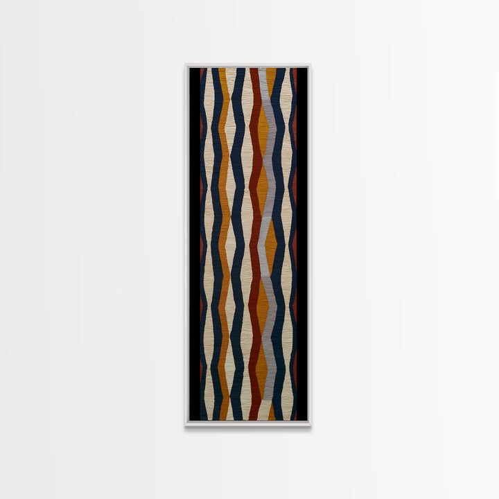 Scandinavian Textile Pattern Framed Canvas Print, Scandinavian Art, Scandinavian, Living Room Decor, Oil Painting, Nordic, SCA-1x3-76